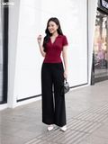 Quần culottes ống suông đen