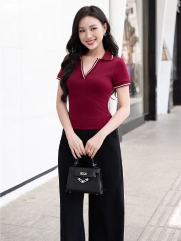 Áo thun polo ôm tay ngắn