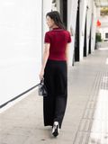 Quần culottes ống suông đen