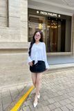 Chân váy chữ A jean đen dáng mini