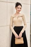 Chân váy xòe cotton hàn dáng midi