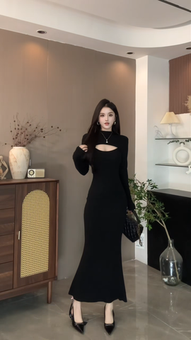 Đầm ôm midi dài tay