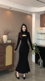 Đầm ôm midi dài tay