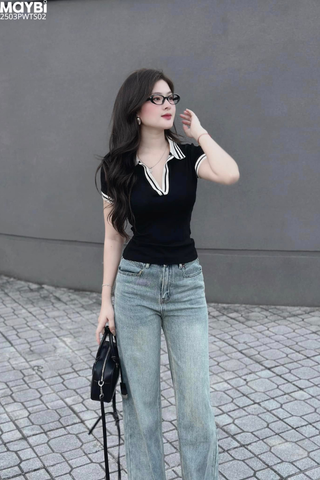 Áo thun polo ôm tay ngắn