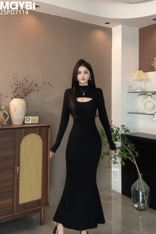 Đầm ôm midi dài tay