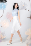 Chân váy xòe cotton lạnh xéo tà