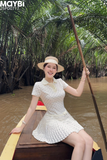 Đầm chấm bi xếp ly dáng mini
