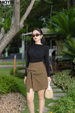 Chân váy mini thắt nơ jean