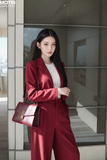 Set áo blazer quần lưng cao
