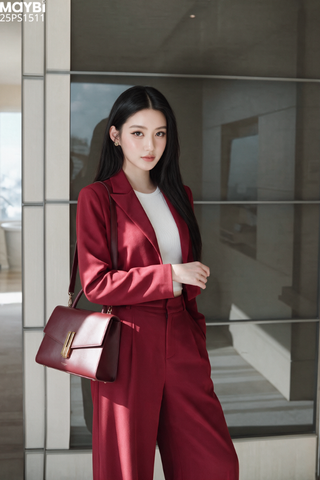 Set áo blazer quần lưng cao