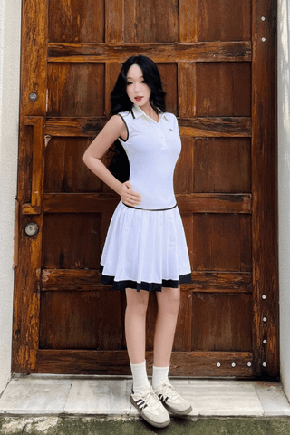 Đầm thun xếp ly sát nách dáng mini