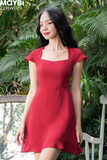 Đầm mini voan tay ngắn