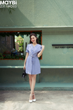 Đầm mini xòe bố xước kiểu