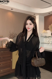 Đầm kiểu áo sơ mi chân váy xòe mini
