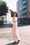 Chân Váy Cotton Đũi Dáng Dài Xếp Nhún Sarah
