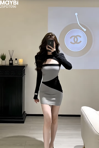 Đầm ôm dài tay dáng mini