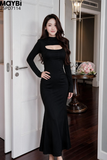 Đầm ôm midi dài tay