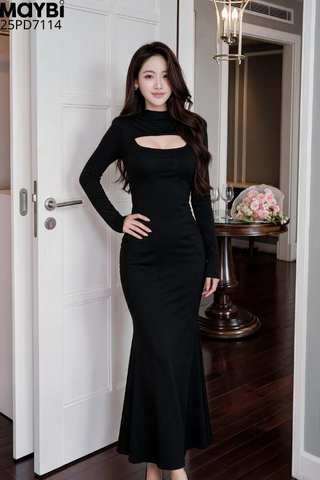 Đầm ôm midi dài tay