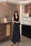 Đầm chấm bi dáng maxi
