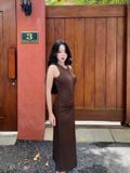 Đầm midi eo nhún kiểu