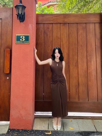 Đầm midi eo nhún kiểu