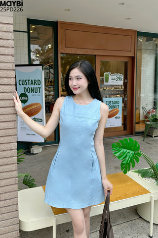 Đầm jean form A dáng mini
