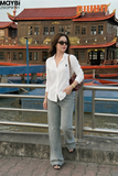 Áo sơ mi oversize cotton trắng tay dài