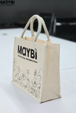 Túi tote vải màu kem