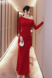 Đầm thun ôm dài tay dáng đuôi cá