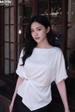 Áo kiểu lụa satin kiểu tay cánh dơi