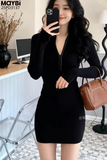 Đầm thun ôm dài tay