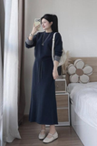 set áo chân váy dài tay phối kiểu