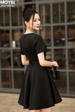 Đầm xòe cotton thái tay ngắn dáng mini