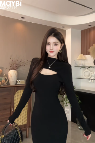 Đầm ôm midi dài tay