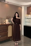 Đầm thun hai dây midi kèm áo