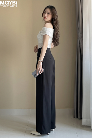 Quần culottes ống suông gold nhật cạp cao