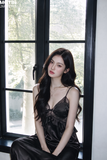 Váy ngủ lụa hai dây dáng dài xếp ly cúp ngực bèo nhún