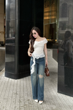Áo ren bẹt vai phối bèo