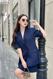 Set áo blazer chân váy xếp ly mini
