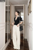 Quần kaki suông trắng