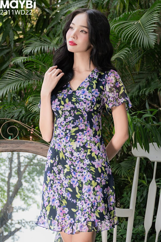 Đầm mini voan hoa