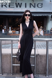 Đầm Midi Cổ V Sát Nách