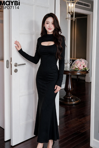 Đầm ôm midi dài tay