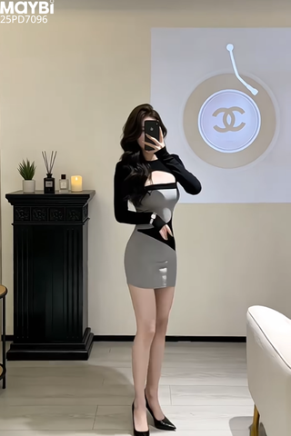 Đầm ôm dài tay dáng mini