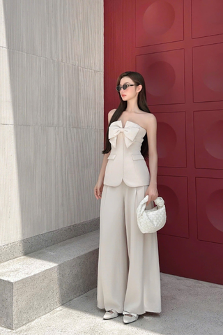 Set áo cúp ngực quần ống suông