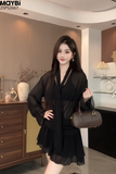 Đầm kiểu áo sơ mi chân váy xòe mini