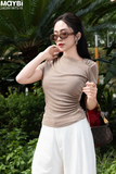 Áo ôm thun ướt nhún vai
