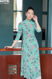 Áo dài ôm voan hoa tay phồng
