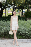 Đầm lụa 2 dây babydoll 3 tầng