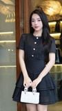 Đầm xoè tầng ngắn tay dáng mini